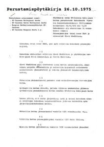 Perustamispöytäkirja 26.10.1975, sivu 1 (2)